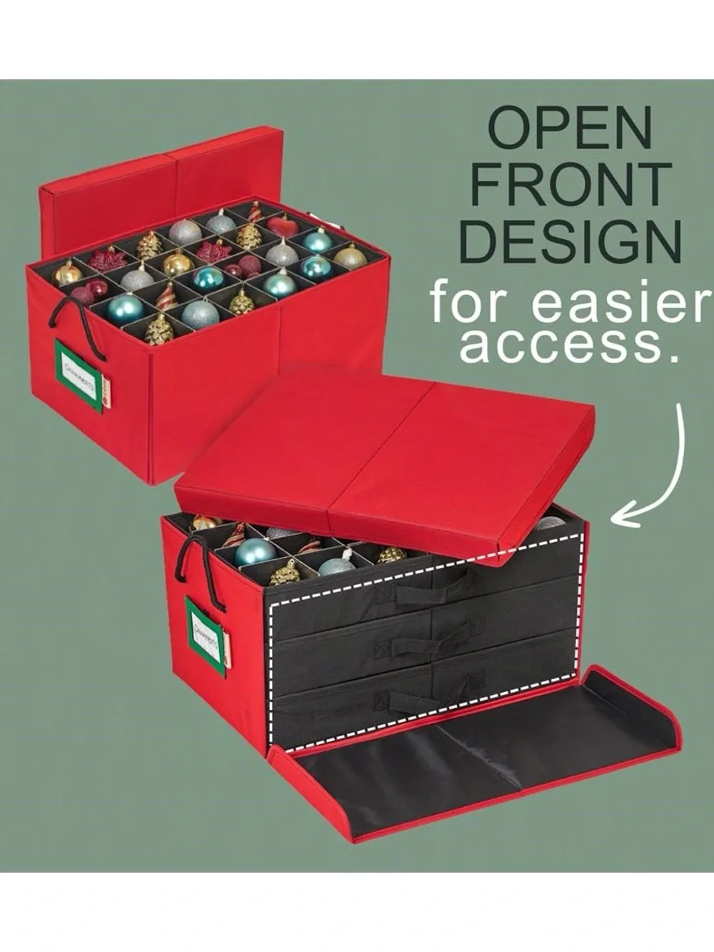 Holiday Ornament Storage Organizer – Red